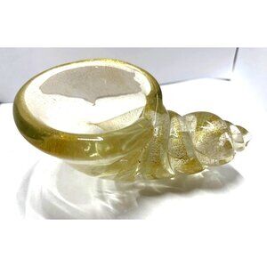 Archimede Seguso Vetri d'Arte Murano Gold Flecks Italian Art Glass Seashell Scul
